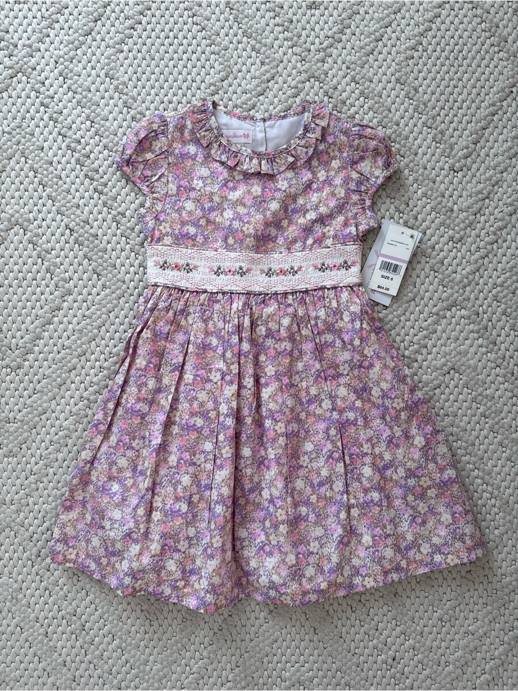 Nwt Adorable Cottagecore Floral Smocked Waist Girls' Dress 6